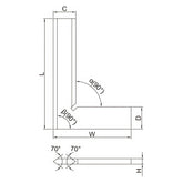 INSIZE Measuring Equipment Insize 90° Bevelled Edge Square 100x70mm Range Series 4790-0100